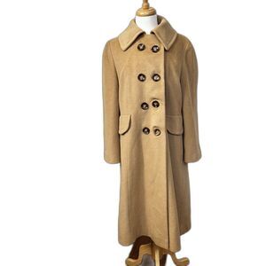 Vintage Mid Century 100% Baby Llama Wool Tan Coat by Regency Styles - Women L